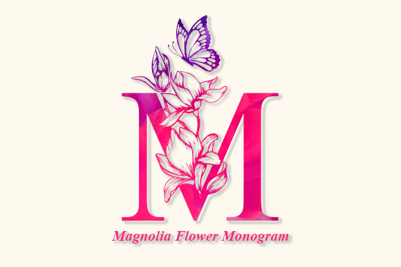 Elevate Your Designs with the Magnolia Flower Monogram