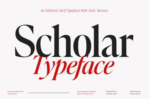 Scholar Typeface: An Editorial Serif for Modern Design